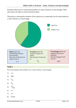 Maths skills in Science - ratios, fractions and percentages Task 1