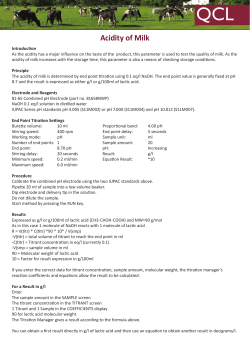 Acidity of Milk - QCL Scientific