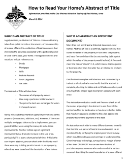 How to Read Your Home`s Abstract of Title