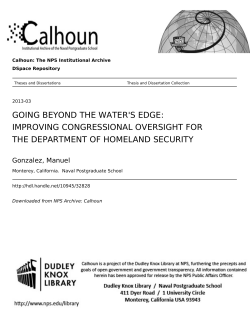 Going Beyond the Water`s Edge: Improving Congressional Oversight