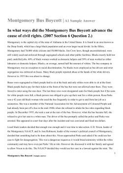 Montgomery Bus Boycott |A1 Sample Answer