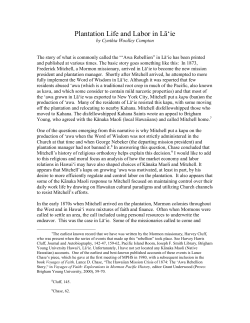 Plantation Life and Labor in La`ie - BYU ScholarsArchive