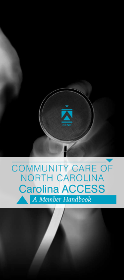 NC DHHS: Carolina ACCESS Member Handbook