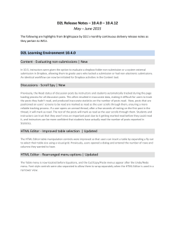 D2L Release Notes &ndash; 10.4.0 &ndash; 10.4.12 May &ndash; June 2015 D2L