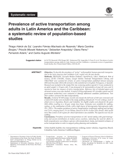 Prevalence of active transportation among adults in