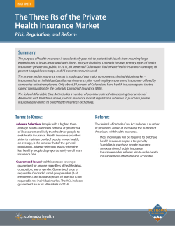 The Three Rs of the Private Health Insurance Market