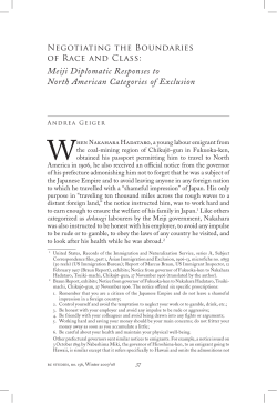 Meiji Diplomatic Responses to North American