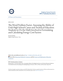 The Word Problem Factor - BYU ScholarsArchive
