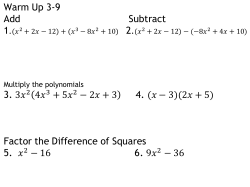 Unit 7 Day 6: Factoring Trinomials When a is 1