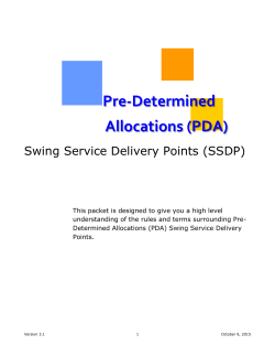 Pre-Determined Allocations (PDA)