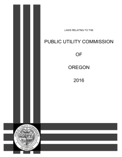 2016 Laws Book - Oregon Public Utility Commission
