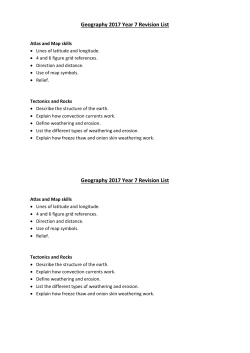Geography 2017 Year 7 Revision List Geography 2017 Year 7