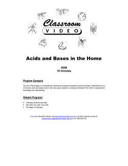 Acids and Bases in the Home