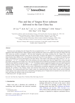 Flux and fate of Yangtze River sediment delivered to the East China
