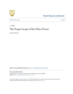 The Proper Scope of the Police Power