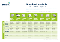 Broadband terminals A quick reference guide