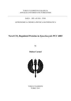 Novel CO2 Regulated Proteins in Synechocystis PCC 6803