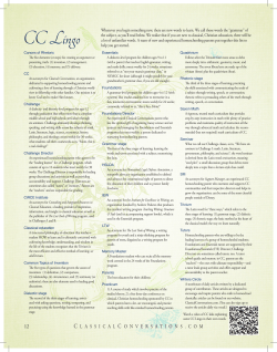 2014 CC Lingo - Classical Conversations