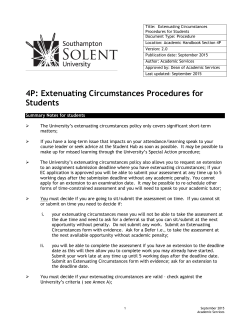 Extenuating Circumstances Procedures for Students