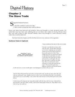 Chapter 2 The Slave Trade