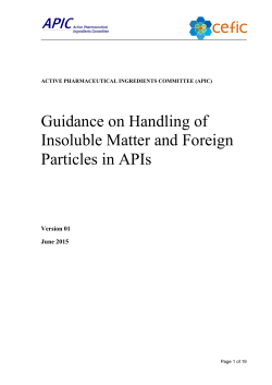Guidance on Handling of Insoluble Matter and