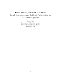 Local Power, National Activity? Local Government and Political