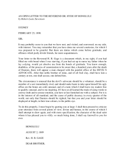 An Open Letter to the Reverend Dr. Hyde of Honolulu