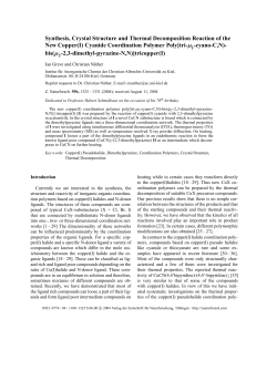Synthesis, Crystal Structure and Thermal Decomposition Reaction of