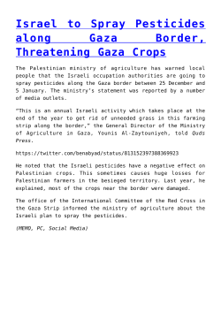 Israel to Spray Pesticides along Gaza Border, Threatening Gaza Crops