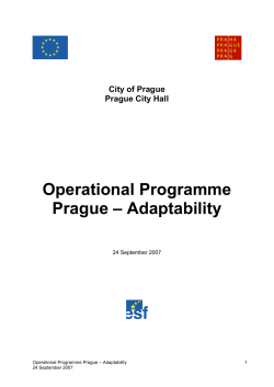 Operational Programme Prague &ndash; Adaptability