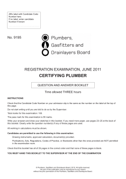 certifying plumber - Plumbers, Gasfitters and Drainlayers Board