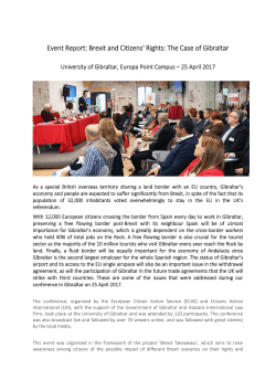 Event Report: Brexit and Citizens` Rights: The Case of Gibraltar