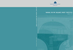 Manual on MFI balance sheet statistics, April 2012 - ECB