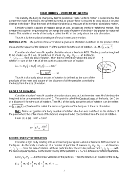 RIGID BODIES - MOMENT OF INERTIA m