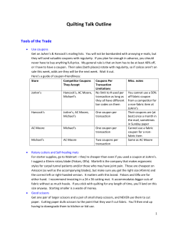 Quilting Talk Outline