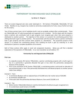 Partnership Tax and Disguised Sales &sect;704(c)(1)