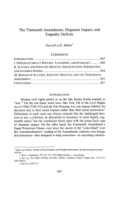The Thirteenth Amendment, Disparate Impact, and Empathy Deficits