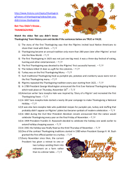 Bet You Didn`t Know… THANKSGIVING