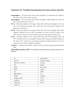 Chemistry 10 exam Gases Ozone CFCs