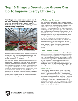 Top 10 Things a Greenhouse Grower Can Do To Improve Energy