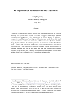 An Experiment on Reference Points and Expectations