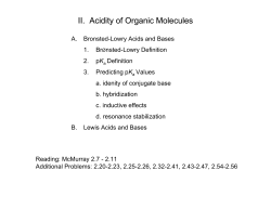 II. Acidity of Organic Molecules