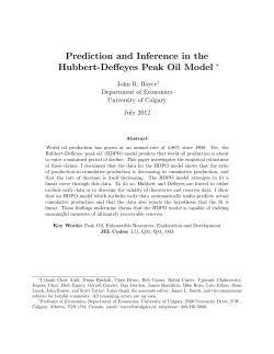 Prediction and Inference in the Hubbert