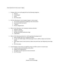 Study Questions for Key Issues in Aging 1. Changes which occur