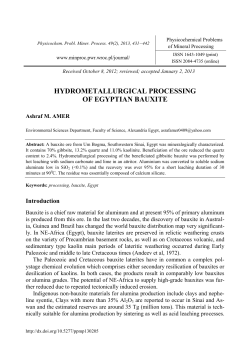 Hydrometallurgical processing of Egyptian bauxite