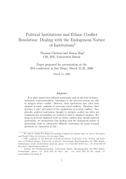 Political Institutions and Ethnic Conflict Resolution: Dealing with the