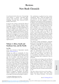 Reviews New Book Chronicle - Cambridge University Press