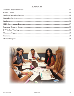 ACADEMICS Academic Support Services