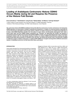 Loading of Arabidopsis Centromeric Histone CENH3 Occurs Mainly