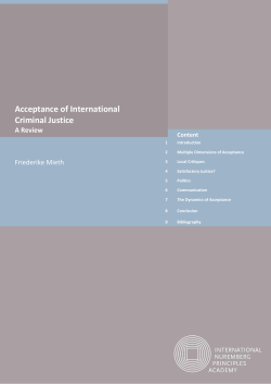 Acceptance of International Criminal Justice A Review